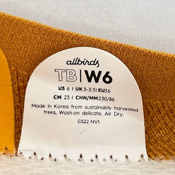 Allbirds Knit Tree Breezers Thrive Yellow Renewable Slip On Ballet Flats Size 6 - Picture 11 of 14
